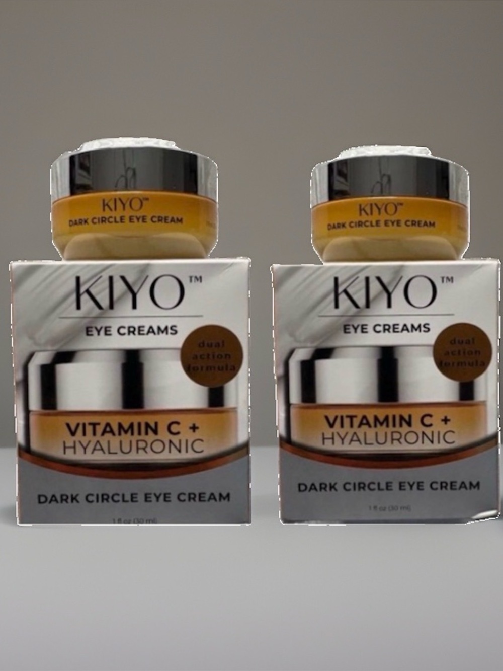 KIYO Eye Cream Vitamin C+ Hyaluronic Dark Spot Cream Wrinkles Brighten Set Of 2
